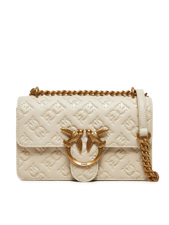 PINKO Ročna torba PINKO Love One Mini Dc AI 24-25 PLTT 100074 A1YB Écru