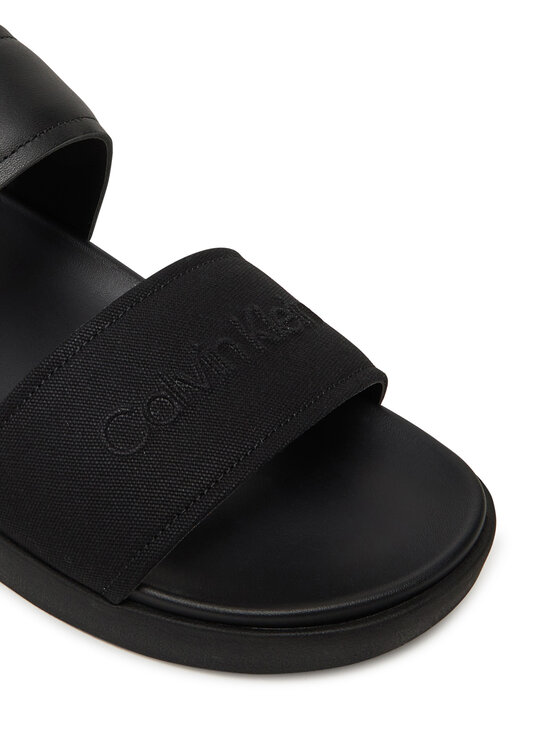 Calvin Klein Sandały Calvin Klein Back Strap W/ Buckle Logo HM0HM01742 Czarny