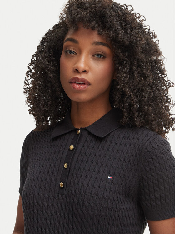 Tommy Hilfiger Tommy Hilfiger Polo WW0WW41474 Crna Regular Fit