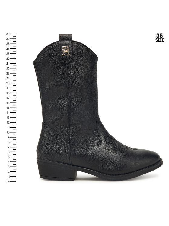 Tommy Hilfiger Kovbojské topánky Tommy Hilfiger T3A6-34040-0036999 Čierna