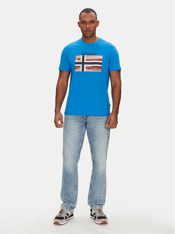 Napapijri Napapijri T-shirt S-Lari NP0A4IE5B2W1 Blu Regular Fit