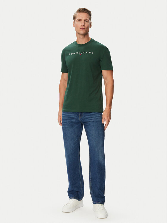 Tommy Jeans Tommy Jeans Camiseta Linear Logo DM0DM20744 Verde oscuro Regular Fit