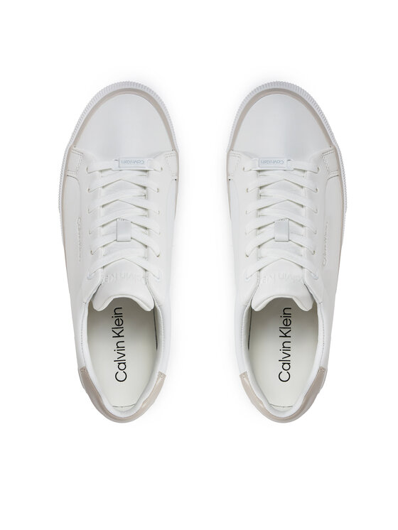 Calvin Klein Sneakersy Calvin Klein Vulc Lace Up - Diamond Foxing HW0HW01865 Bílá