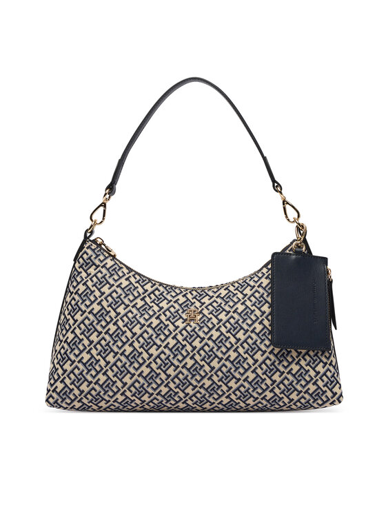 Tommy Hilfiger Τσάντα Tommy Hilfiger Th Icon Shoulder Bag Jacquard AW0AW18907 Σκούρο μπλε