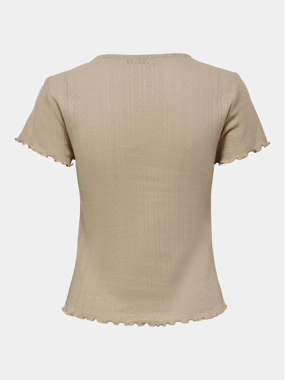 ONLY ONLY Футболка Carlotta 15256154 Бежевий Tight Fit