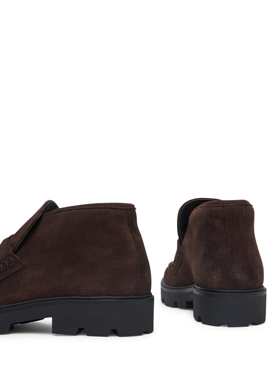 Tommy Hilfiger Členková obuv Tommy Hilfiger Th Enamel Charm Loafer Boot FW0FW09680 Hnedá