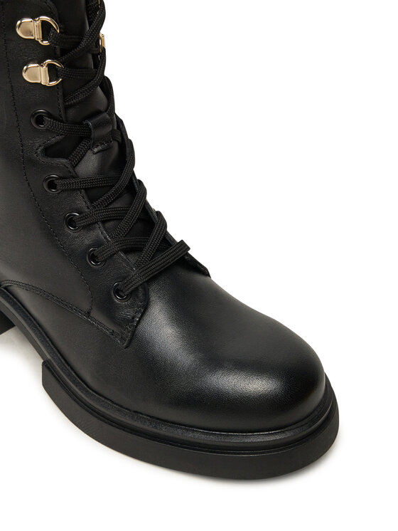 Tommy Hilfiger Botas Tommy Hilfiger Lace-Up Biker Leather FW0FW08167 Negro