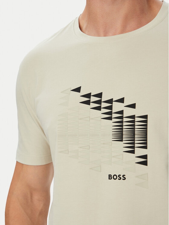 BOSS BOSS Camiseta Network Flag 50566853 Beis Regular Fit