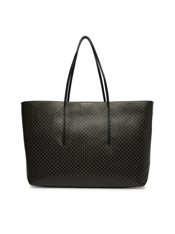 Calvin Klein Torebka Calvin Klein Emblem Aop Large Tote W/ Pouch LV04F3364G Czarny