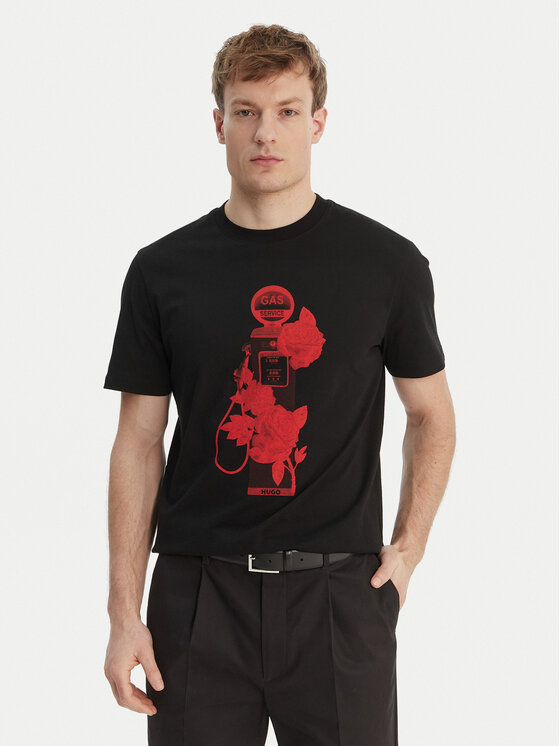 HUGO HUGO Camiseta Dikerd 50564024 Negro Relaxed Fit