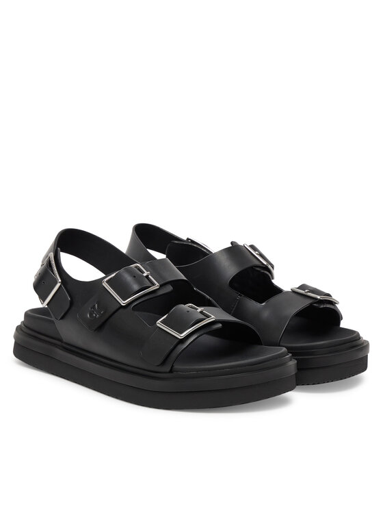 Calvin Klein Jeans Basutės Calvin Klein Jeans Flat Molded Sandal Buckle YW0YW01785 Juoda