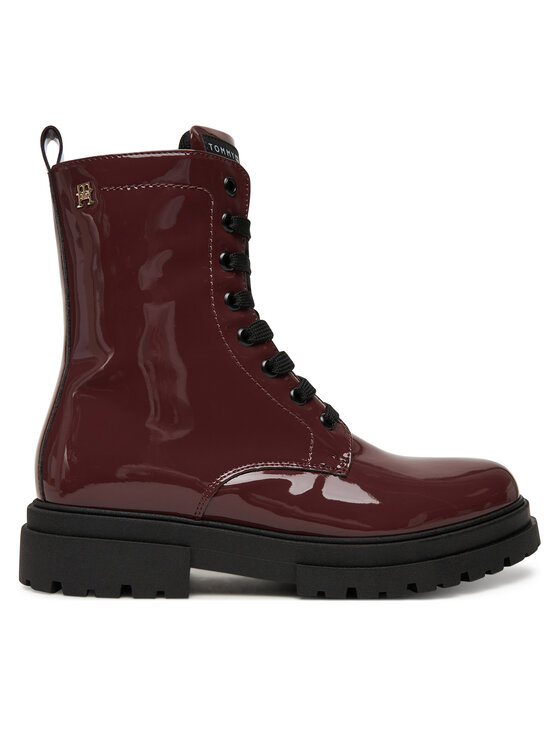 Tommy Hilfiger Trapper stila apavi Tommy Hilfiger Lace-Up Bootie T4A5-34025-0775 D Bordo