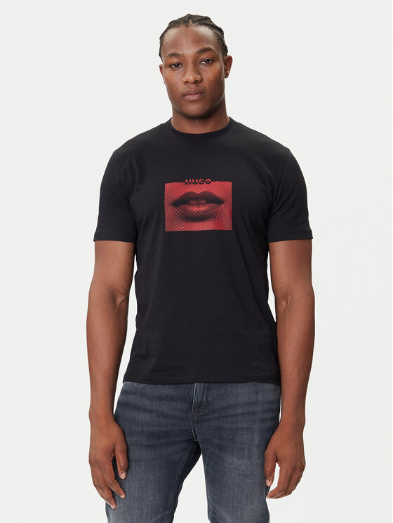 HUGO HUGO Camiseta Deterni 50544496 Negro Regular Fit