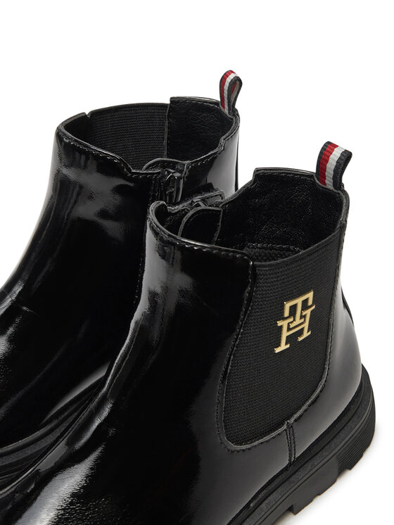 Tommy Hilfiger Botki Tommy Hilfiger Chelsea Boot T1A5-33563-0343 S Czarny