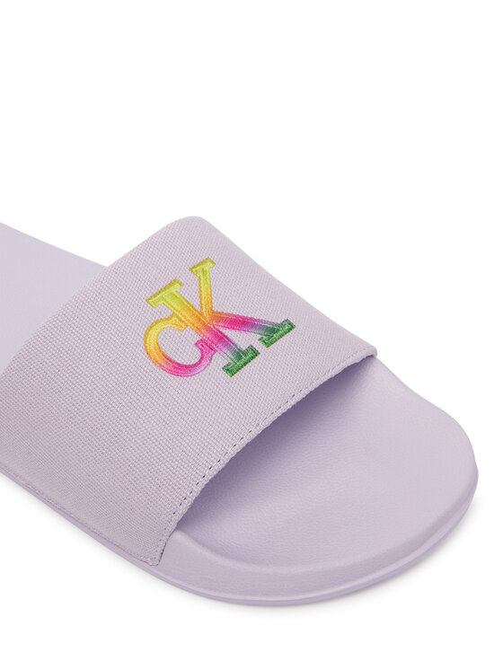Calvin Klein Šľapky Calvin Klein Essential Slide Pride Cv Wn HW0HW03297 Svetlo fialová
