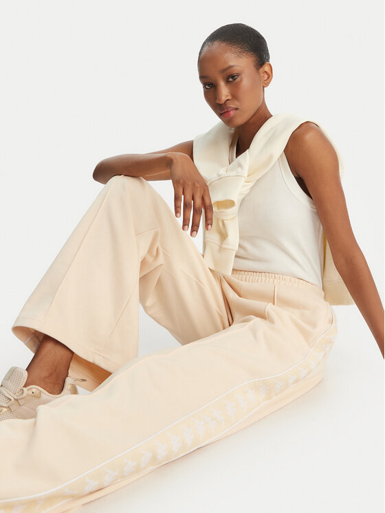 Kappa Kappa Παντελόνι φόρμας Banda Malorie 37256WW Εκρού Regular Fit