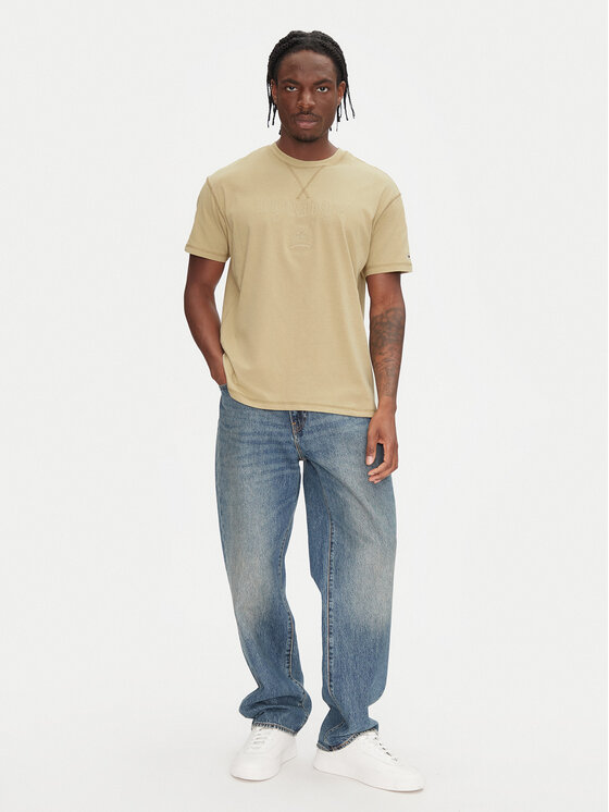 Tommy Jeans Tommy Jeans T-shirt Tonal Crest DM0DM20805 Beige Relaxed Fit