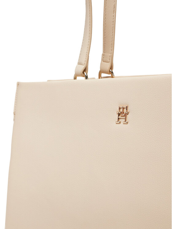 Tommy Hilfiger Kabelka Tommy Hilfiger Th Legacy Tote AW0AW17197 Écru