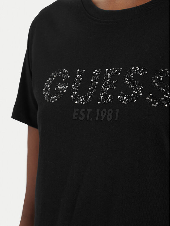 Guess Guess Футболка W6GI15 K3035 Чорний Regular Fit