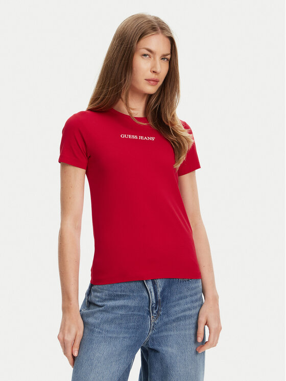 Guess Jeans Guess Jeans Футболка W4YI01 J1314 Червоний Slim Fit