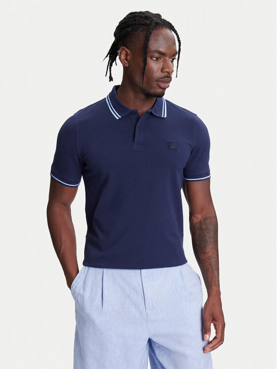 United Colors Of Benetton United Colors Of Benetton Polo majica 3F9HU302E Mornarsko modra Regular Fit