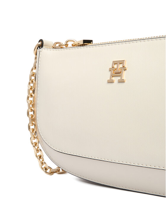 Tommy Hilfiger Ročna torba Tommy Hilfiger Th Glam Mini Chain Crossover AW0AW18142 Écru