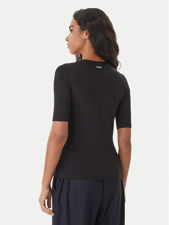 HUGO HUGO Camiseta Darnelia 50515019 Negro Slim Fit