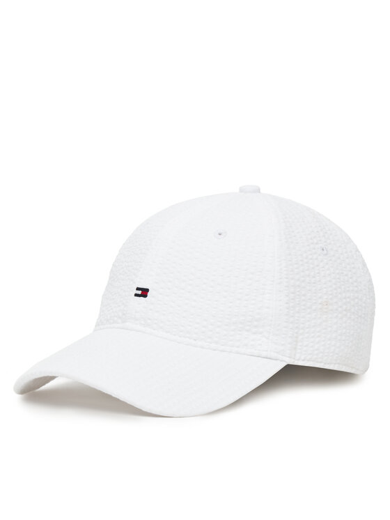 Tommy Hilfiger Czapka z daszkiem Tommy Hilfiger Flag Seersucker 6 Panel AM0AM13427 Biały