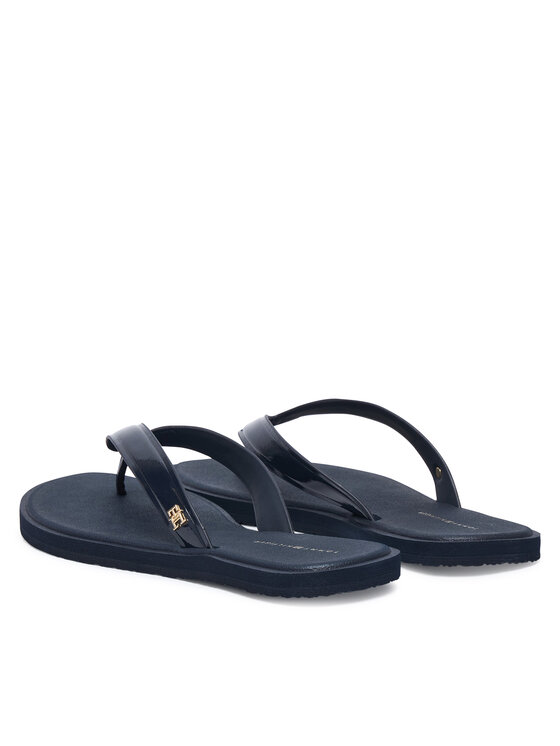 Tommy Hilfiger Žabky Tommy Hilfiger Th Scandi Shiny Summer Sandal FW0FW09446 Tmavomodrá