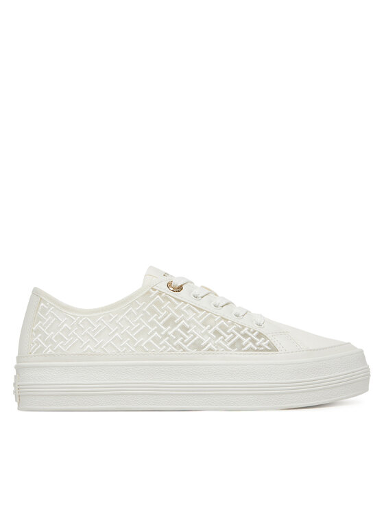 Tommy Hilfiger Laisvalaikio batai Tommy Hilfiger Vulc Embroidered Sneaker FW0FW08685 Balta