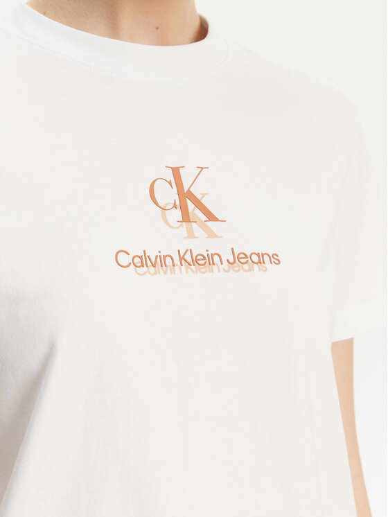 Calvin Klein Jeans Calvin Klein Jeans Póló Shadow Graphic J20J225545 Fehér Regular Fit