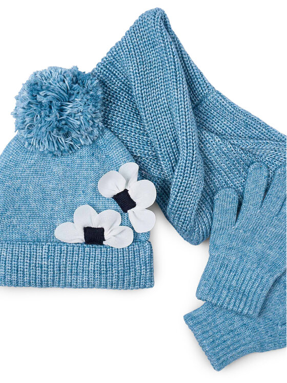 Mayoral Set čepice, tunelová šála a rukavice Mayoral 10071 Modrá