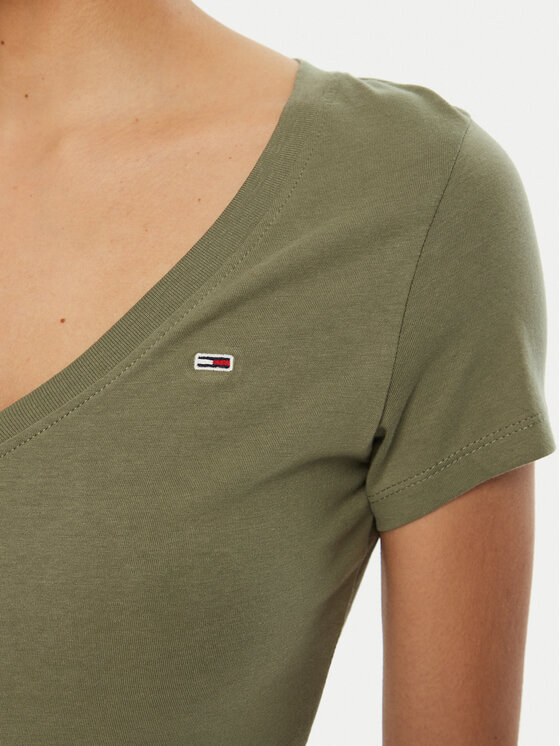 Tommy Jeans Tommy Jeans Póló DW0DW20458 Zöld Slim Fit