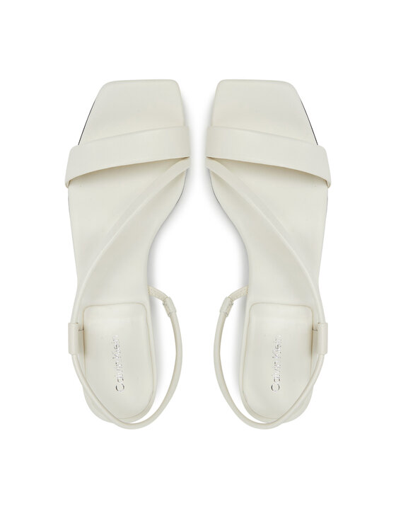 Calvin Klein Sandalias Calvin Klein Heel Sandal 50 Squared Lth HW0HW02534 Blanco