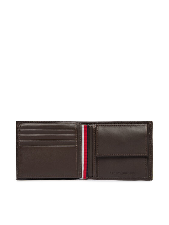 Tommy Hilfiger Πορτοφόλι Tommy Hilfiger Th Corp Cc Flap And Coin AM0AM14780 Σκούρο καφέ