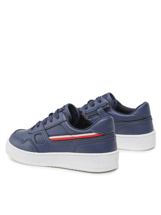 Tommy Hilfiger Sneakersy Tommy Hilfiger Stripes Low Cut Lace-Up Sneaker T3X9-32848-1355 S Granatowy