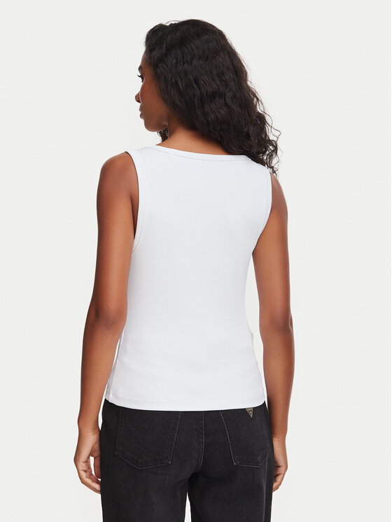 Guess Guess Top W6YP30 K4380 Blanco Slim Fit
