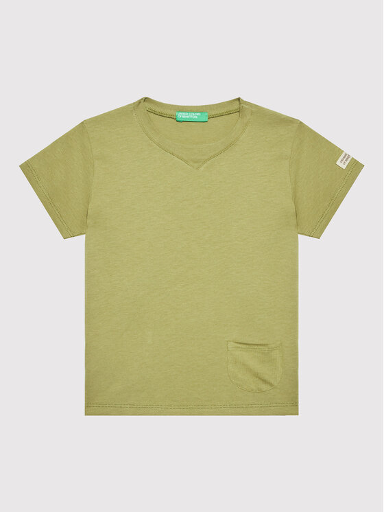 United Colors Of Benetton United Colors Of Benetton T-shirt 3I1XG100M Zelena Regular Fit