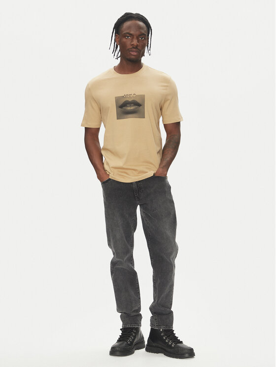 HUGO HUGO T-shirt Deterni 50544496 Bež Regular Fit