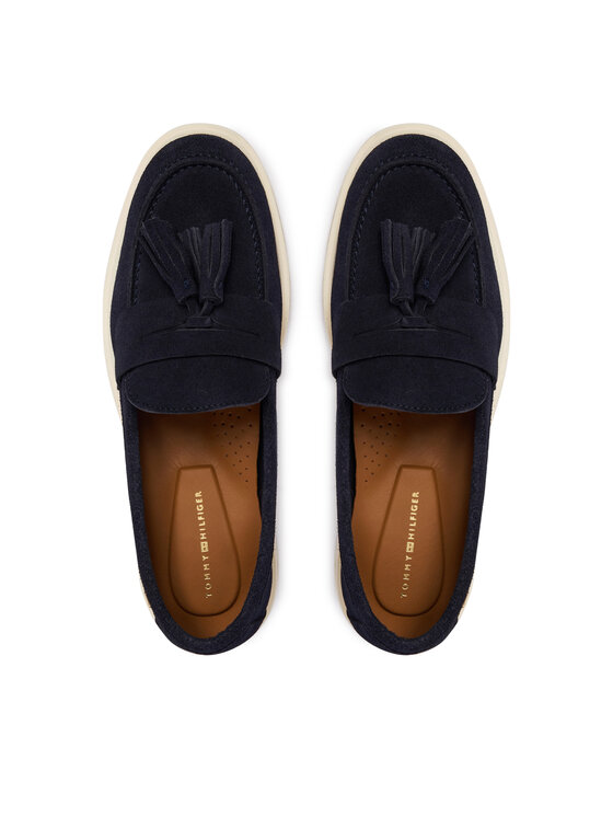 Tommy Hilfiger Mokasīni Tommy Hilfiger Light Suede Tassel Loafer FW0FW09285 Tumši zils