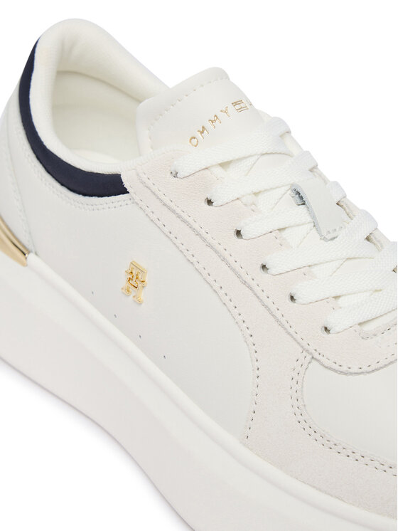 Tommy Hilfiger Snīkeri Tommy Hilfiger Th Satin Platform Sneaker FW0FW09307 Écru