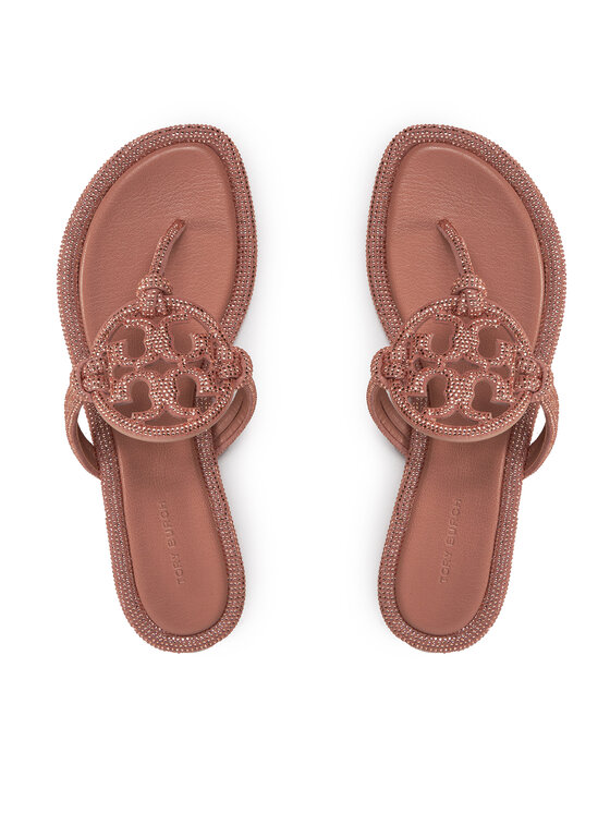 Tory Burch В'єтнамки Tory Burch Miller Knotted Pave 152177 Рожевий