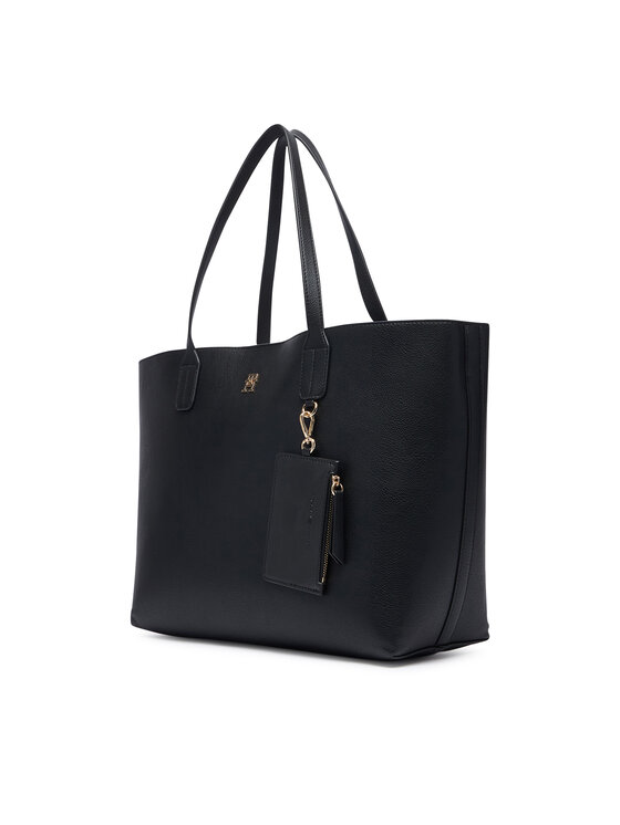 Tommy Hilfiger Дамска чанта Tommy Hilfiger Th Icon Tote AW0AW18724 Черен