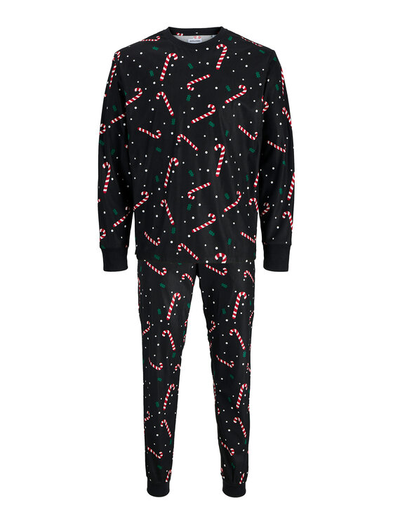 Jack & Jones Jack & Jones Pižama Tristan 12285375 Črna Loose Fit