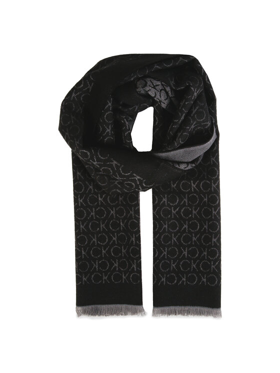 Calvin Klein Fular Calvin Klein Monogram Woven Scarf 35x180 Negru