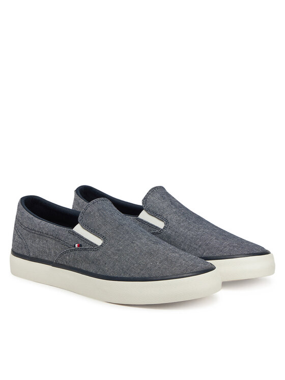 Tommy Hilfiger Tenisky Tommy Hilfiger Th Hi Vulc Low Slip On Ch FM0FM05390 Modrá