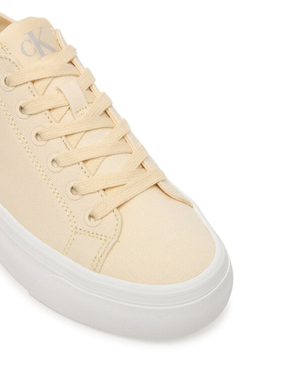 Calvin Klein Laisvalaikio batai Calvin Klein Vulc Flatform Low Canvas Mg YW0YW01763 Écru
