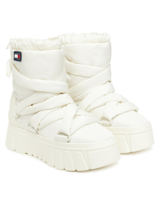 Tommy Jeans Sniego batai Tommy Jeans Tjw Chunky Snow Boot Nylon EN0EN02842 Balta