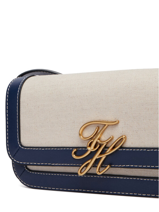 Tommy Hilfiger Borsetta Tommy Hilfiger Th Script Flap Crossover Canvas AW0AW18737 Crema