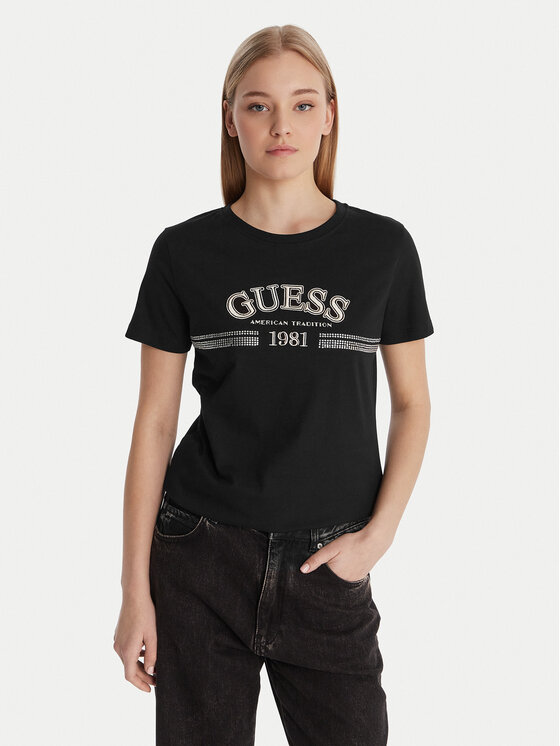 Guess Guess Camiseta V6RI16 I3Z14 Negro Regular Fit